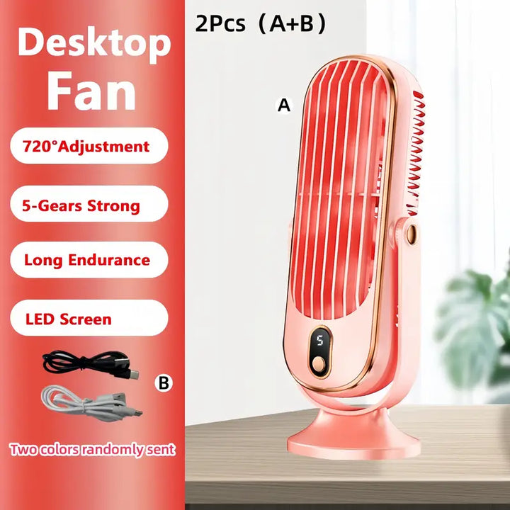 Portable Mini Air Conditioner with USB Charging – 5 Speeds & 720° Rotation | Stornfield