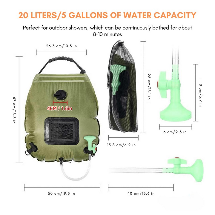 SolarFlow Portable Shower — Experience warm freedom and freshness wherever the adventure calls | Stornfield