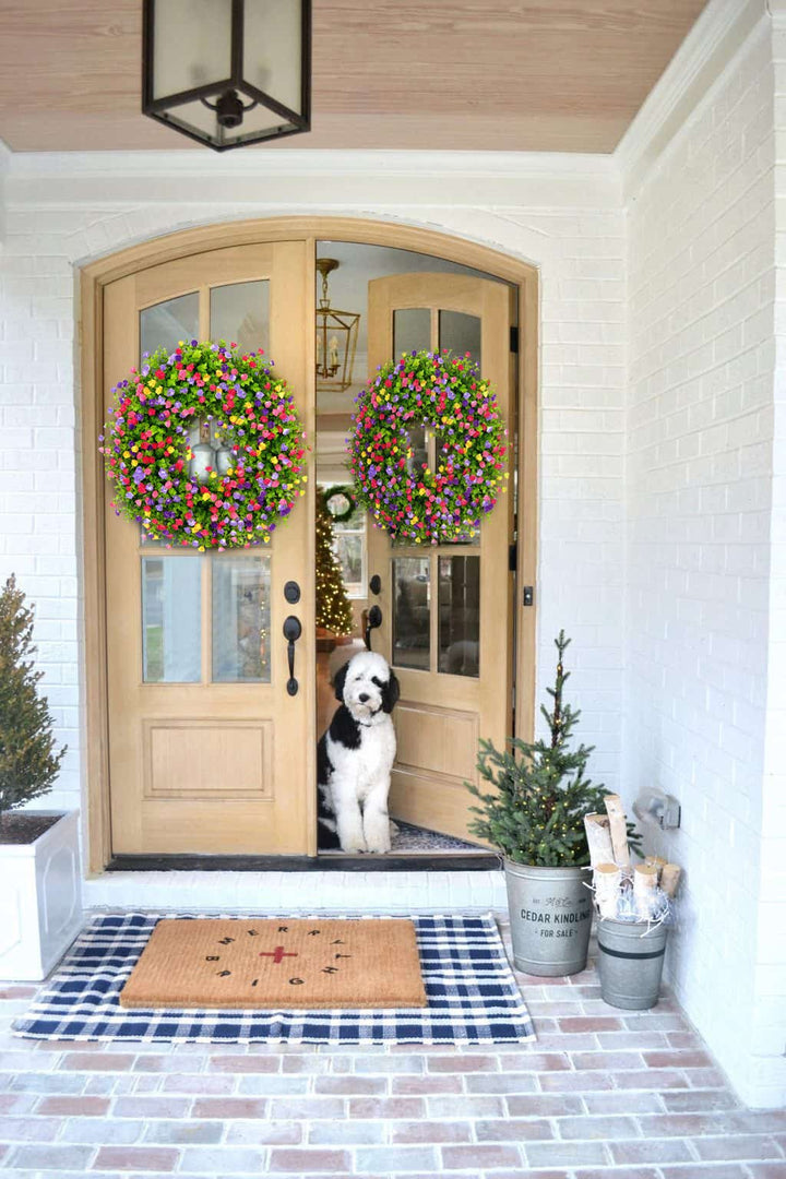 Stornfield | BloomWreath Spring & Summer Front Door Wreath | Handmade Floral Grapevine Accent