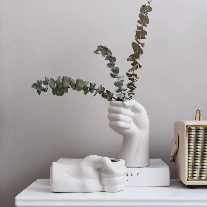 Artistic Hand Gesture Ceramic TaStornfieldetop Flower Vase | Stornfield