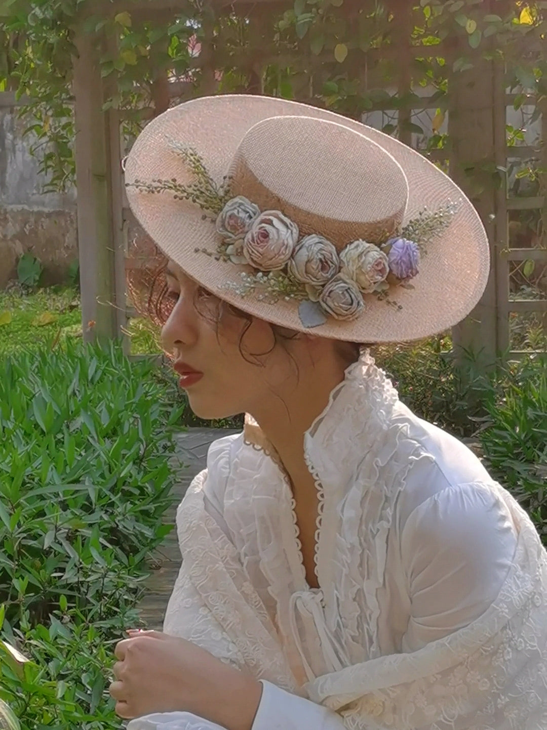 Stornfield | Handmade French Hat, Retro And Elegant Hollow Flower Forest Style Flat Hat