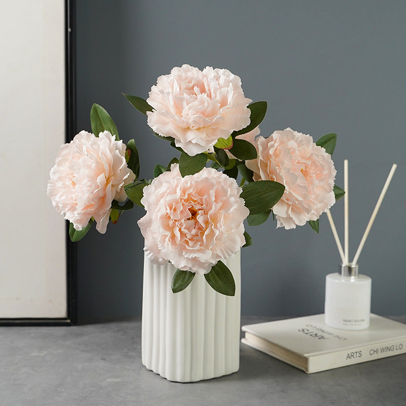 Artificial 5 large head peony flowers | Stornfield