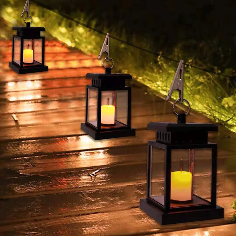 Solar-powered LED candle lantern – Weatherproof outdoor lamp for garden and patio | Stornfield