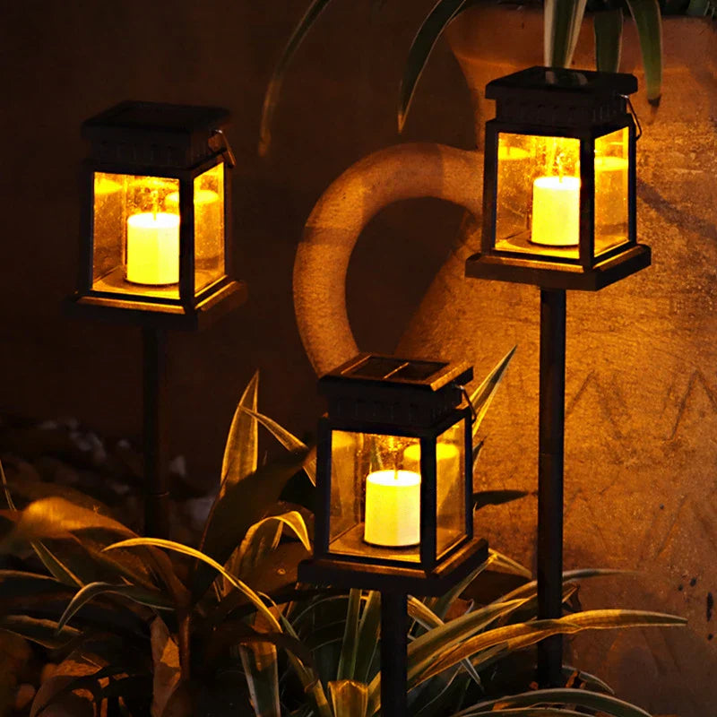 Solar-powered LED candle lantern – Weatherproof outdoor lamp for garden and patio | Stornfield