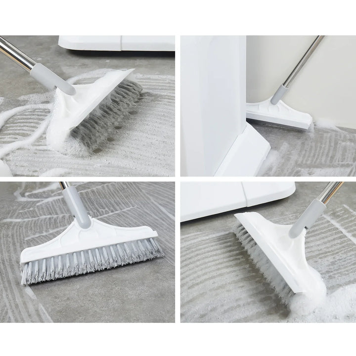 2-in-1 Floor Scrub Brush with Window Squeegee, 120-Degree Rotatable Long Handle, Stornfield