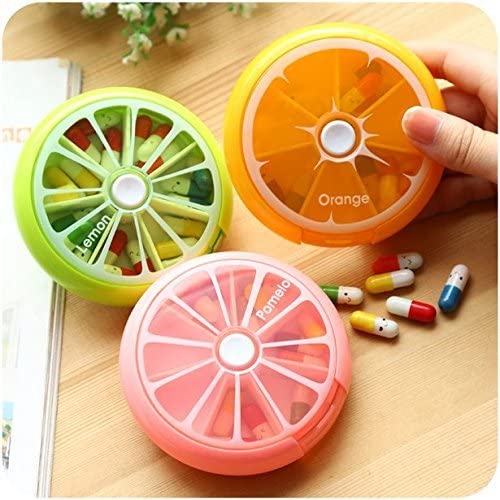 Plastic Pill Storage Organizer - Pills Round Case Box For Traveling Stornfield