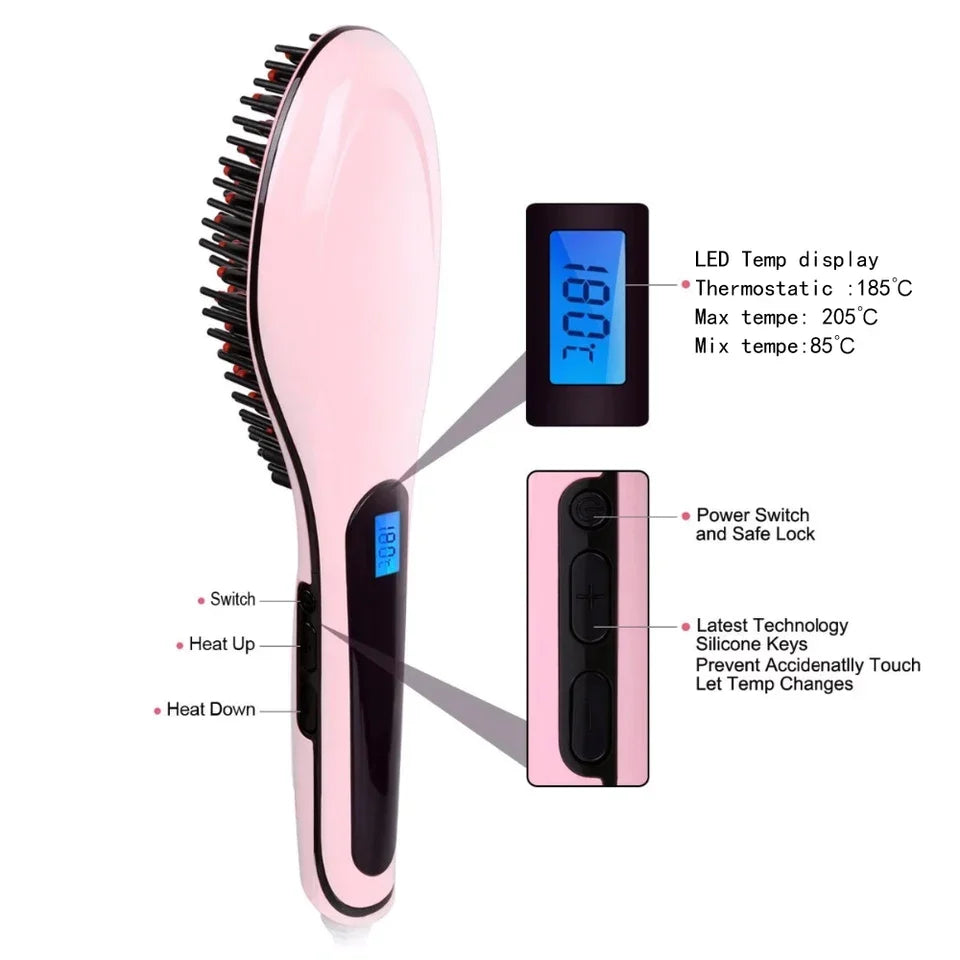 Brosse lissante chauffante avec affichage de la température Stornfield