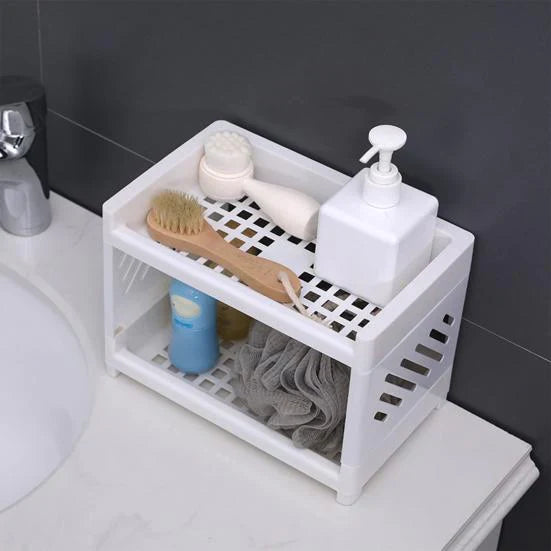Double Layer Plastic Storage Organizer Shelf Stornfield
