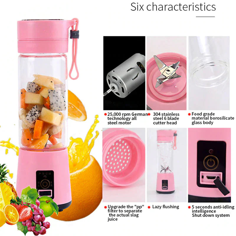 Portable Rechargeable Travel Juicer Blender 6 Blade Stornfield