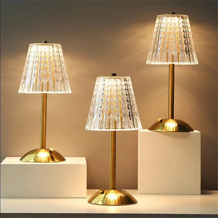 AuraLux - Luxury Gold Crystal TaStornfielde Lamp with Touch Control and DimmaStornfielde LED Lighting | Stornfield