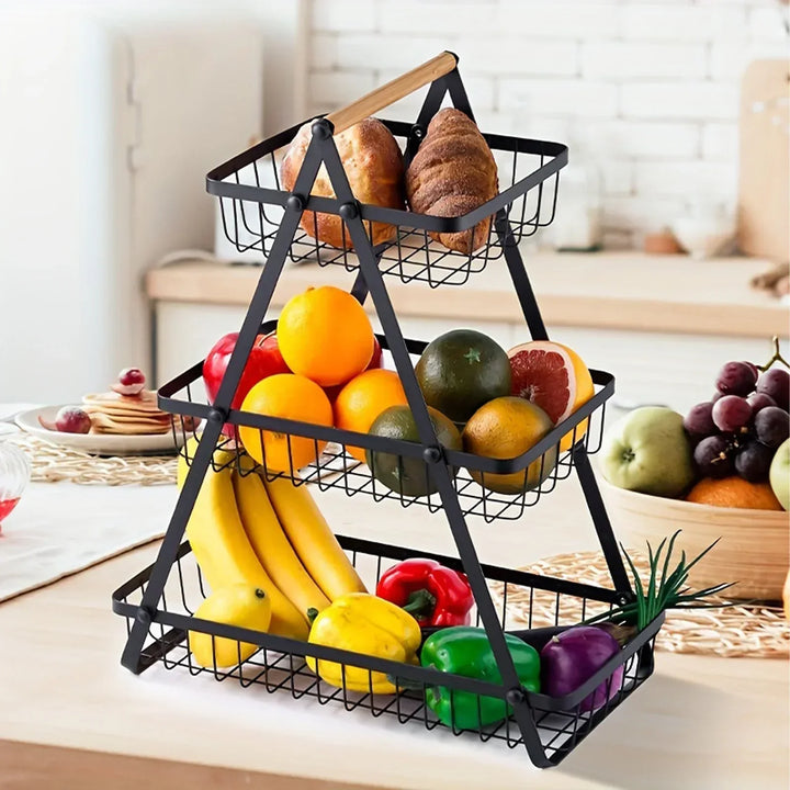 Stacked fruit basket, decorative storage basket for kitchen and dining table | Stornfield