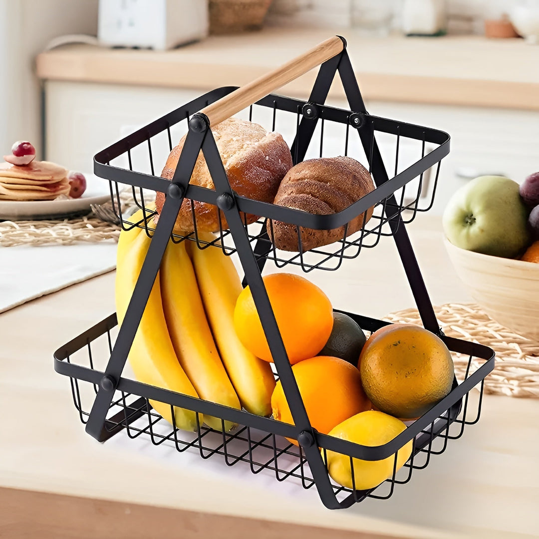 3-tiered fruit basket made of metal – space-saving and decorative | Ideal for kitchen & dining taStornfielde | Stornfield