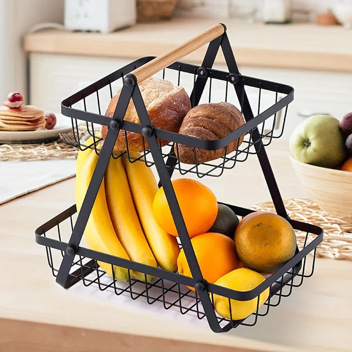 Stacked fruit basket, decorative storage basket for kitchen and dining table | Stornfield