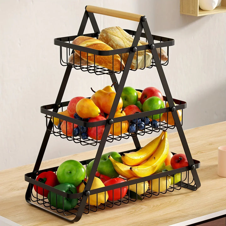 Stacked fruit basket, decorative storage basket for kitchen and dining table | Stornfield