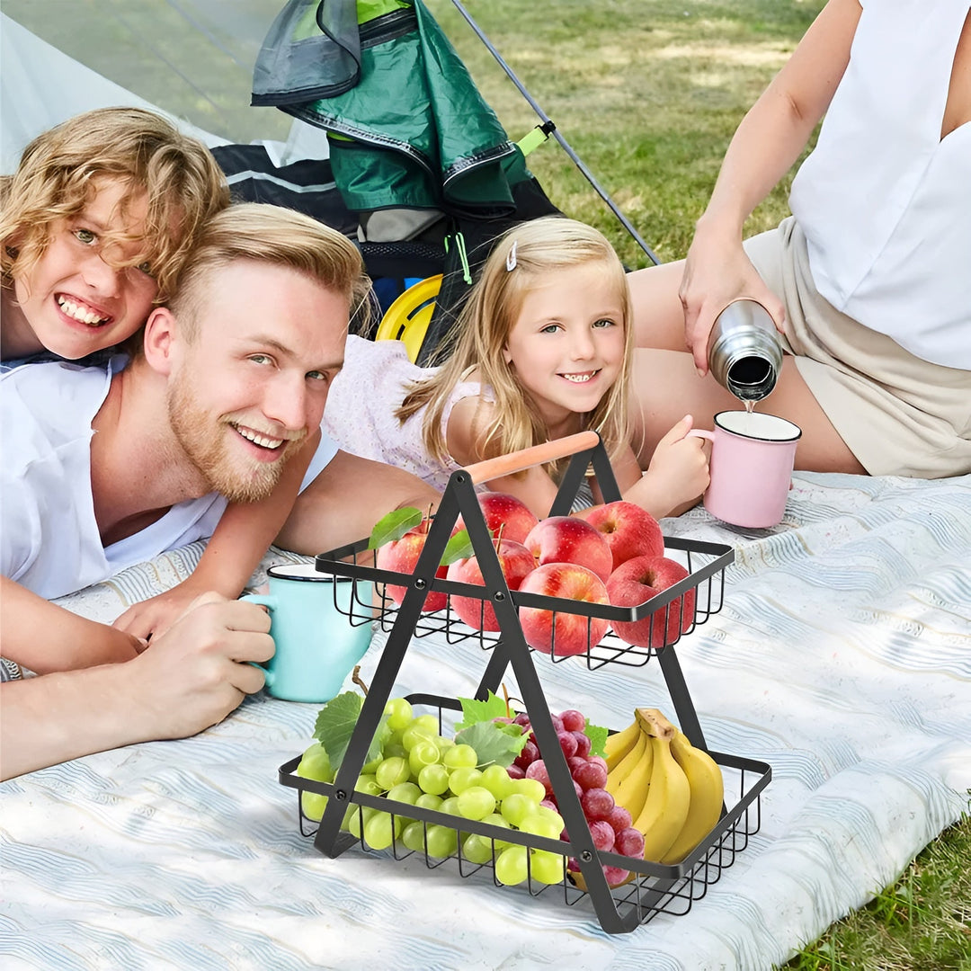 3-tiered fruit basket made of metal – space-saving and decorative | Ideal for kitchen & dining taStornfielde | Stornfield