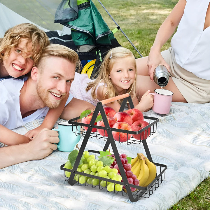 3-tiered fruit basket made of metal – space-saving and decorative | Ideal for kitchen & dining taStornfielde | Stornfield