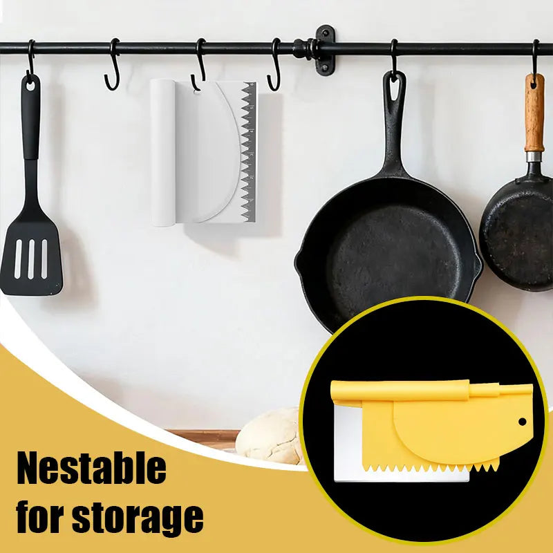 3-in-1 Stainless Steel Pastry Scraper Set | Stornfield