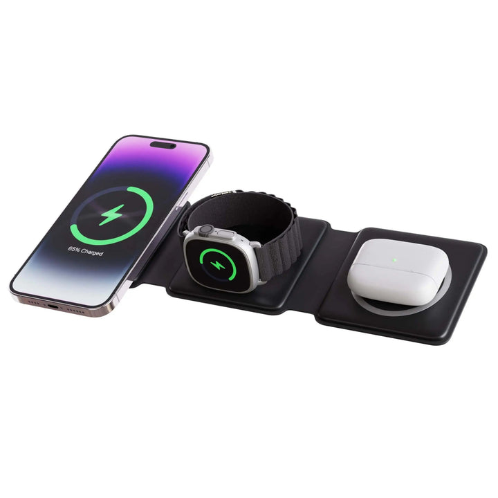 TriCharge Fold – 3-in-1 foldable wireless charging station | Stornfield