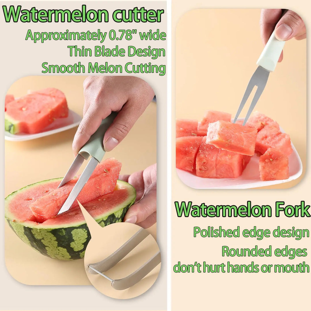 3-in-1 Stainless Steel Fruit Carving Tool Set with Watermelon Fork | Stornfield