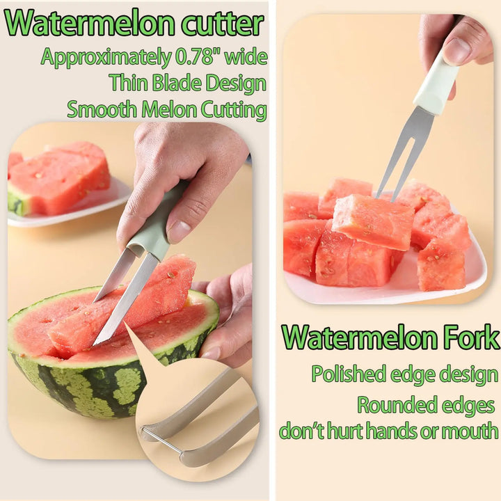 3-in-1 Stainless Steel Fruit Carving Tool Set with Watermelon Fork | Stornfield
