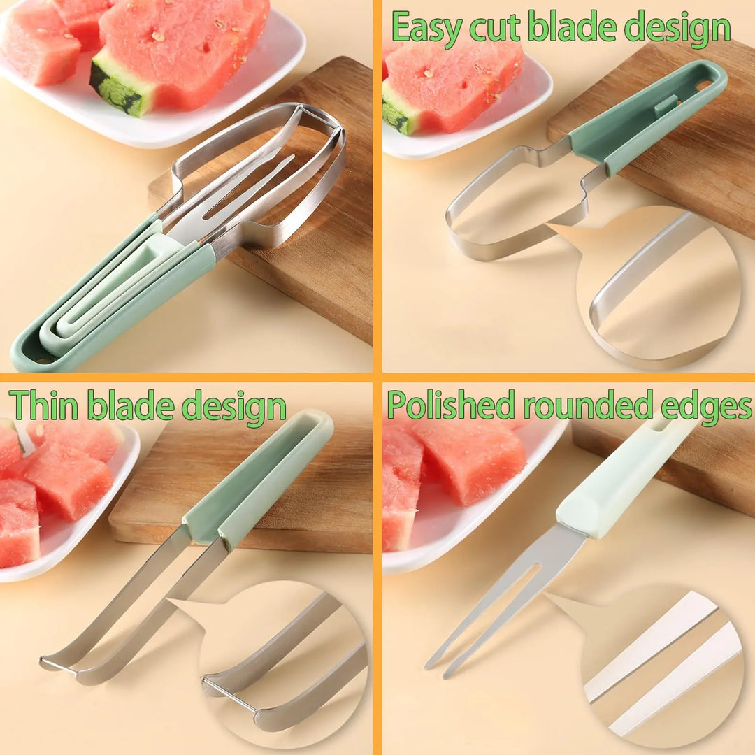 3-in-1 Stainless Steel Fruit Carving Tool Set with Watermelon Fork | Stornfield