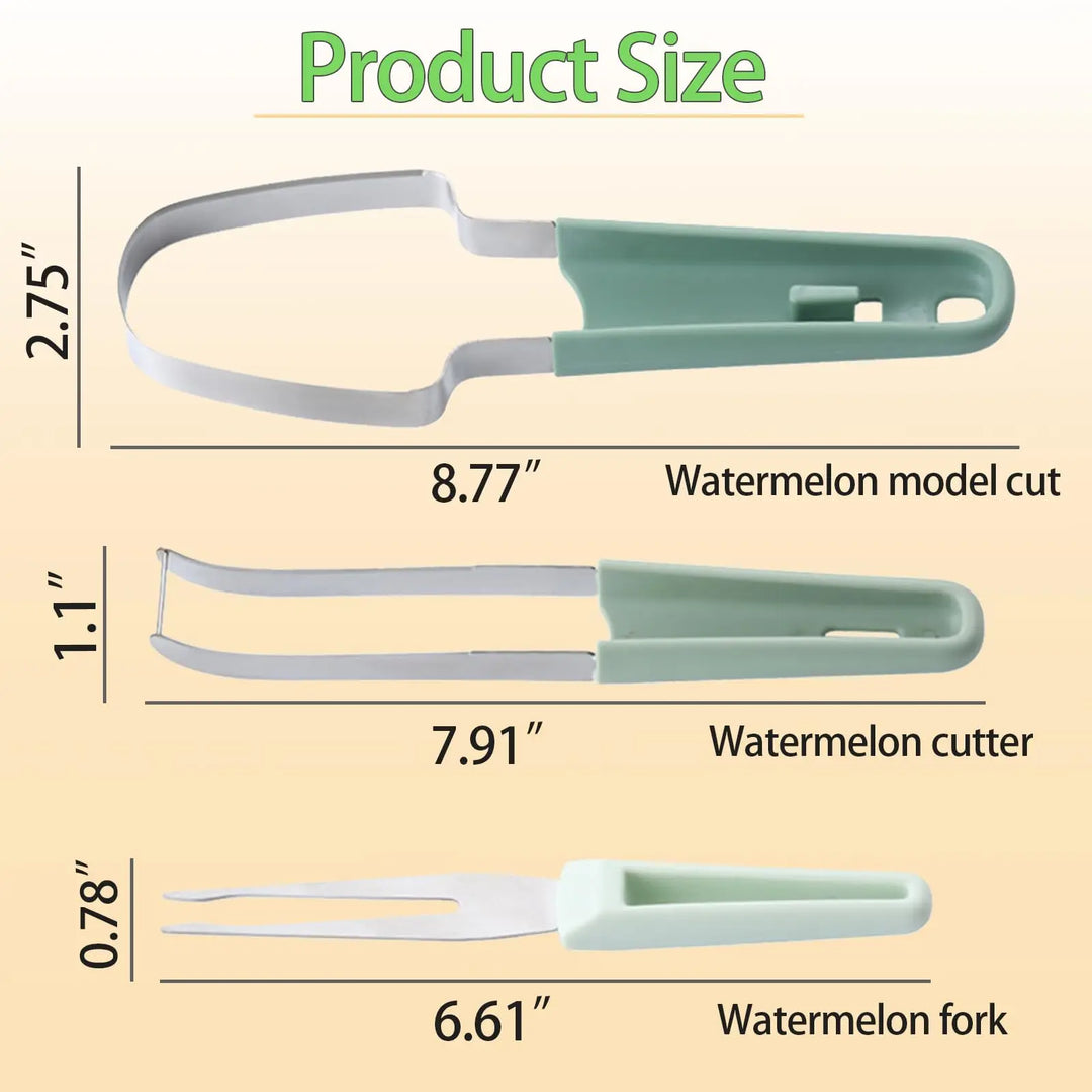 3-in-1 Stainless Steel Fruit Carving Tool Set with Watermelon Fork | Stornfield