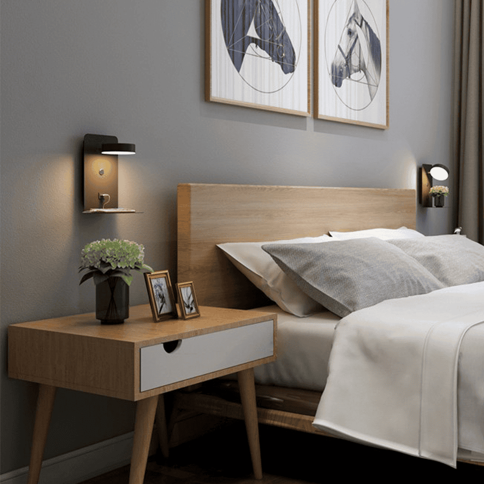 Stornfield Scandinavian Bedside Lamp with Warm Light