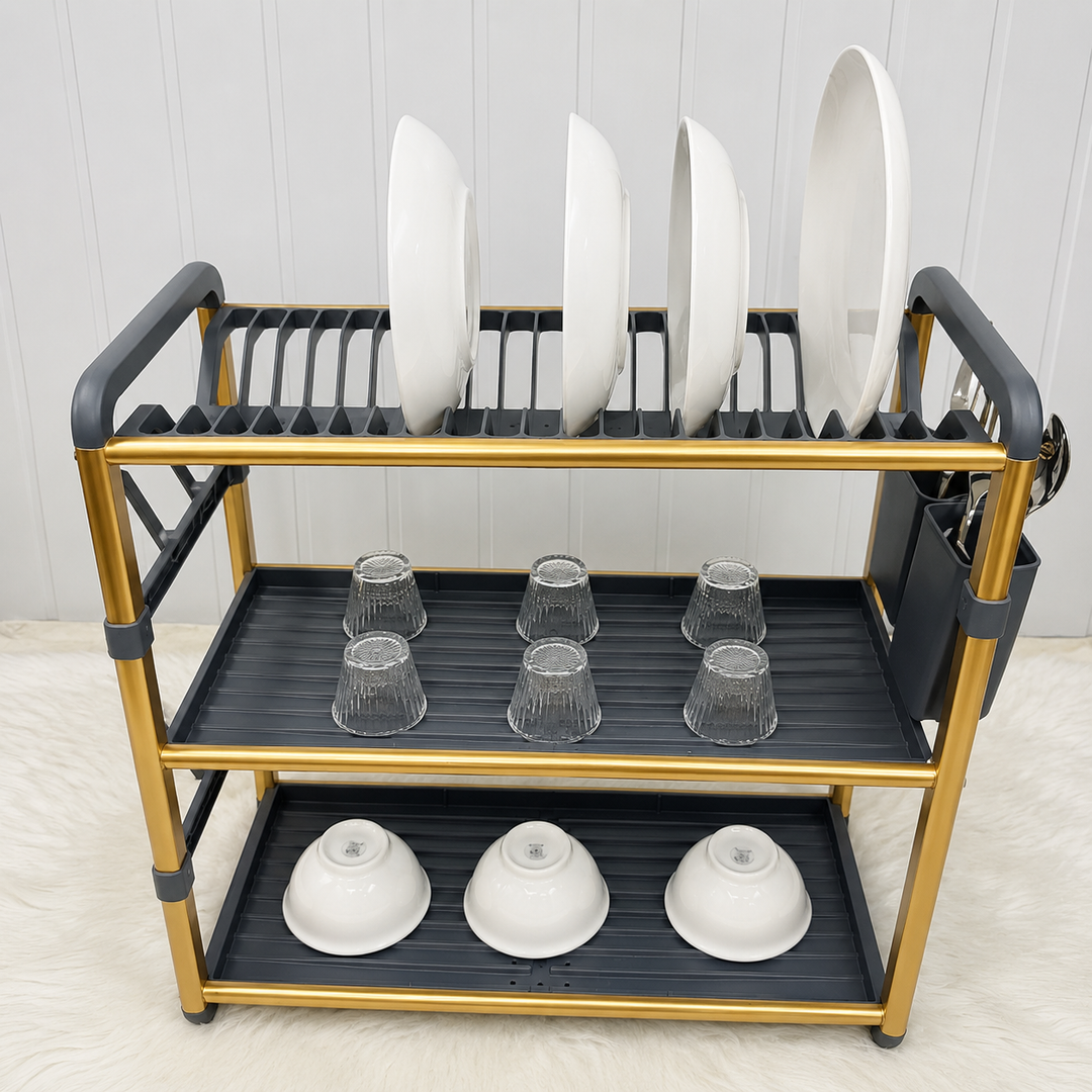 3-tier dish dryer made of aluminum | Stornfield