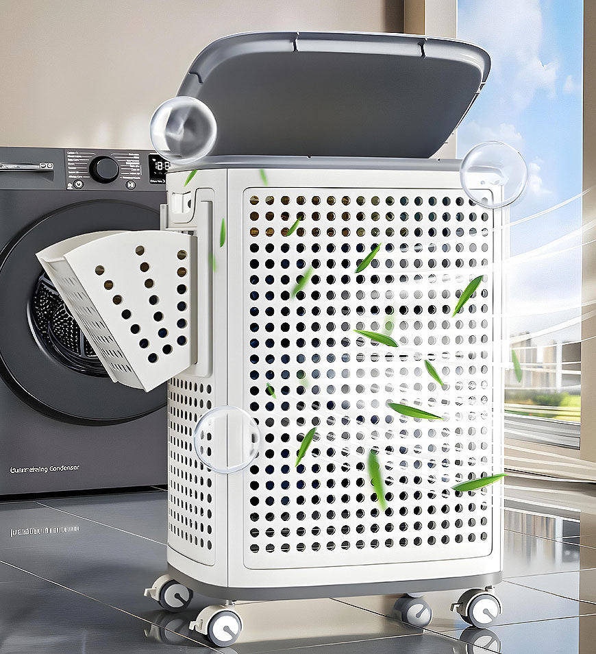GlideEase Laundry Bin — Effortless laundry carrying without back pain for tidy, fresh clothes | Stornfield