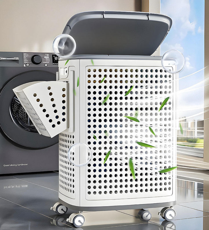 GlideEase Laundry Bin — Effortless laundry carrying without back pain for tidy, fresh clothes | Stornfield