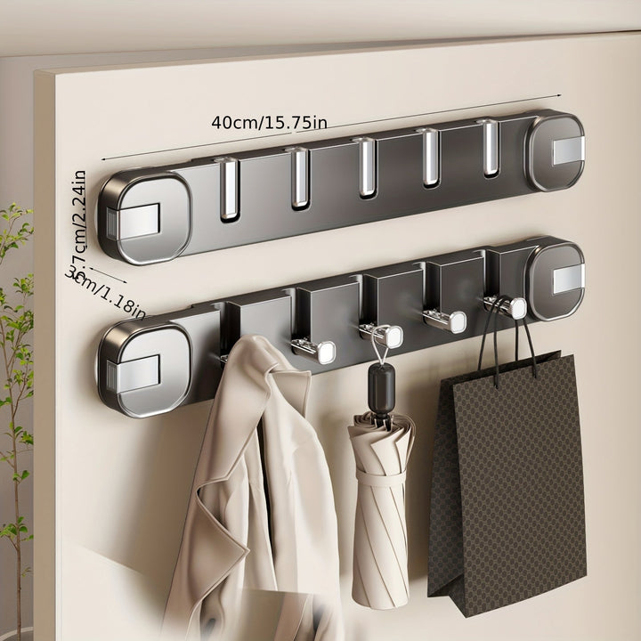Wall Hook Panel Without Drilling – OrganizePlus Hidden 5-Hook Rack | Stornfield