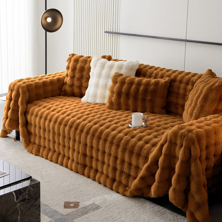 Luxe Ripple Faux Fur Sofa Cover - Modern, Stylish & Durable Sofa Protection | Stornfield