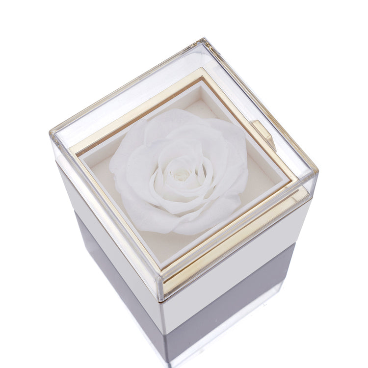 Stornfield | [Cadeau Idéal] Boîte de Rose Éternelle - Avec collier gravé & rose artificielle