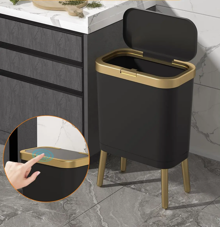 GoldenSlim Modern Trash Can with Lid Stornfield