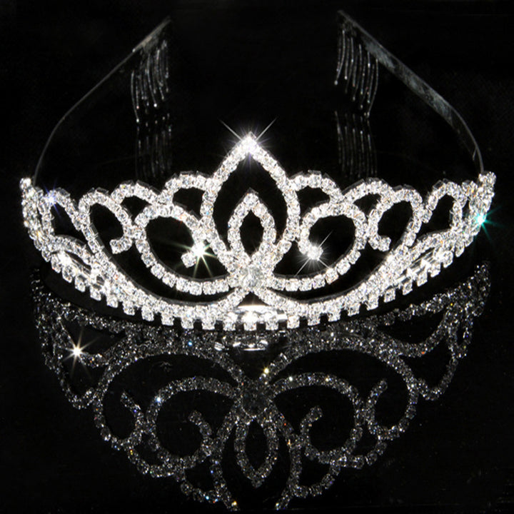 Ladies Elegant Rhinestone Tiara with Floral Design Stornfield