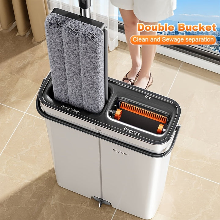 Flat mop set with bucket & wringing system | Stornfield