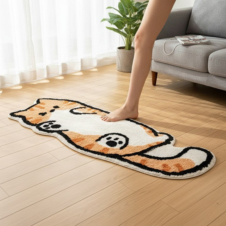 Playful Cat Area Irregular Rug | Stornfield