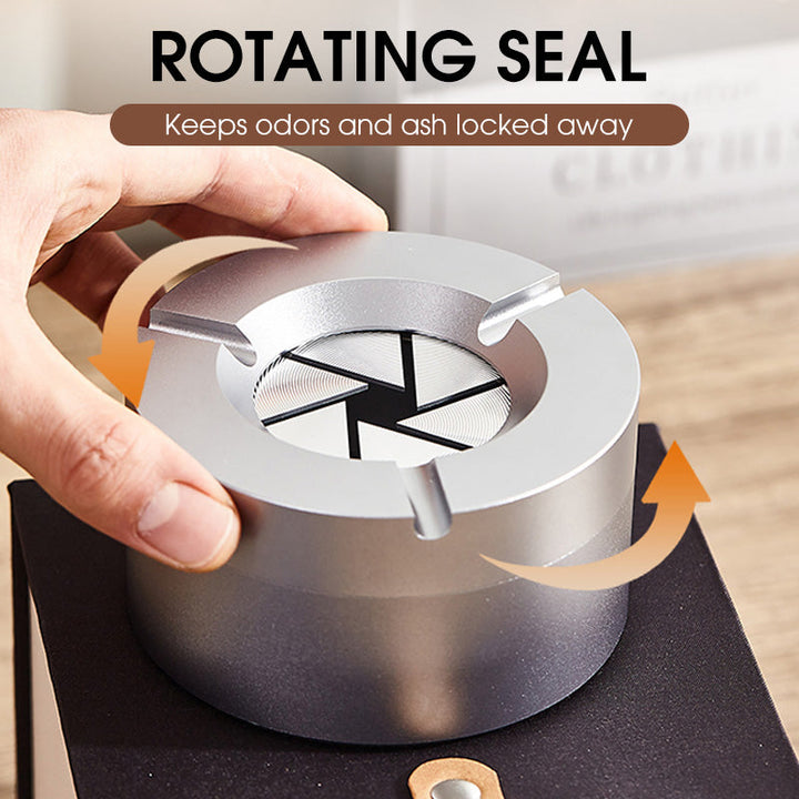 360° Stainless Steel Ashtray with Twist Lid | Stornfield