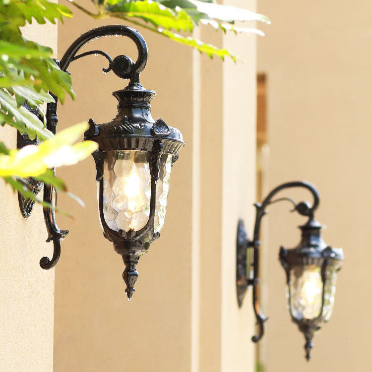 Traditional European Cylinder Lantern Aluminum Glass 1-Light Outdoor Wall Sconce Lamp For Outdoor Patio | Stornfield
