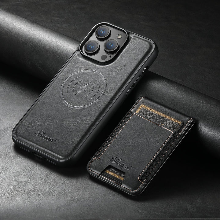Stornfield | Étui en cuir pour téléphone avec porte-cartes et compatibilité MagSafe