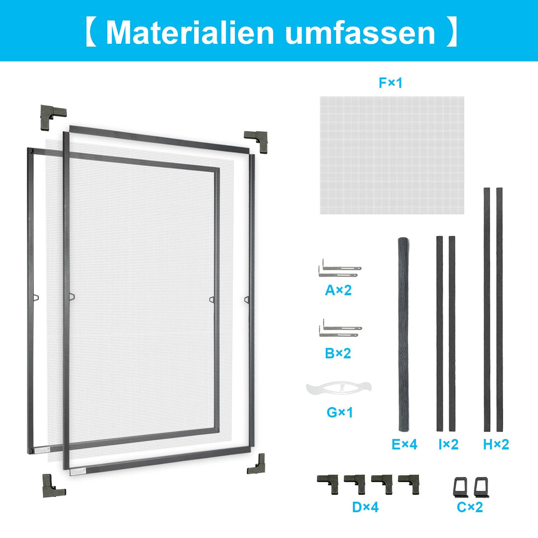 Fly screen window insect protection anthracite | Stornfield