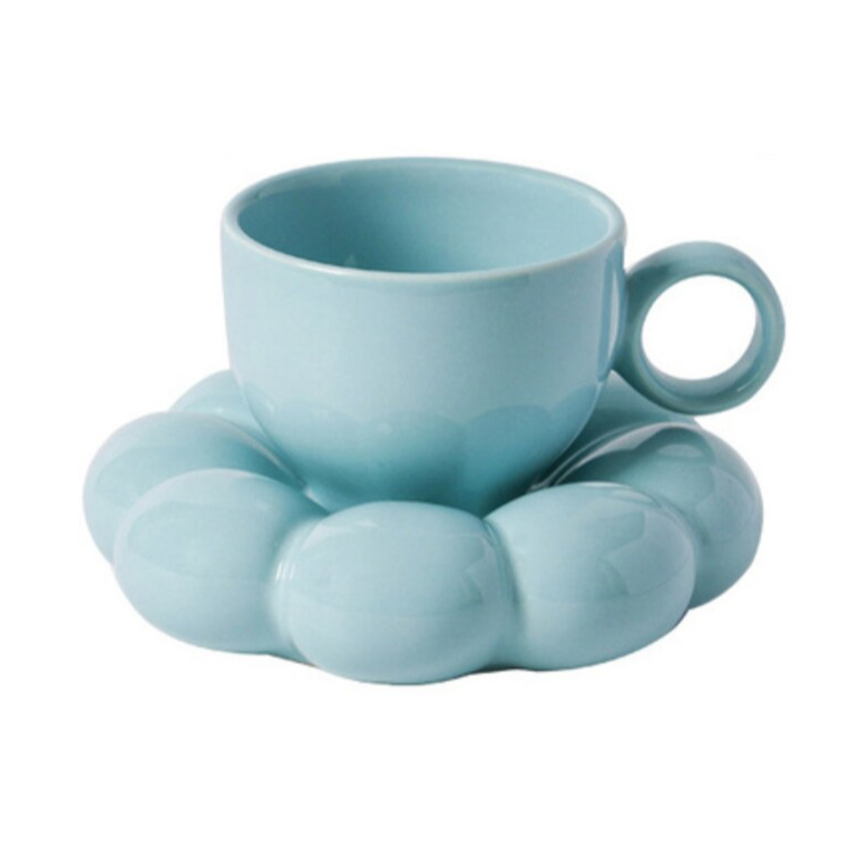 Pastell Bubble Cup with Saucer – Elegant Ceramic Cup for Unique Dining | Stornfield