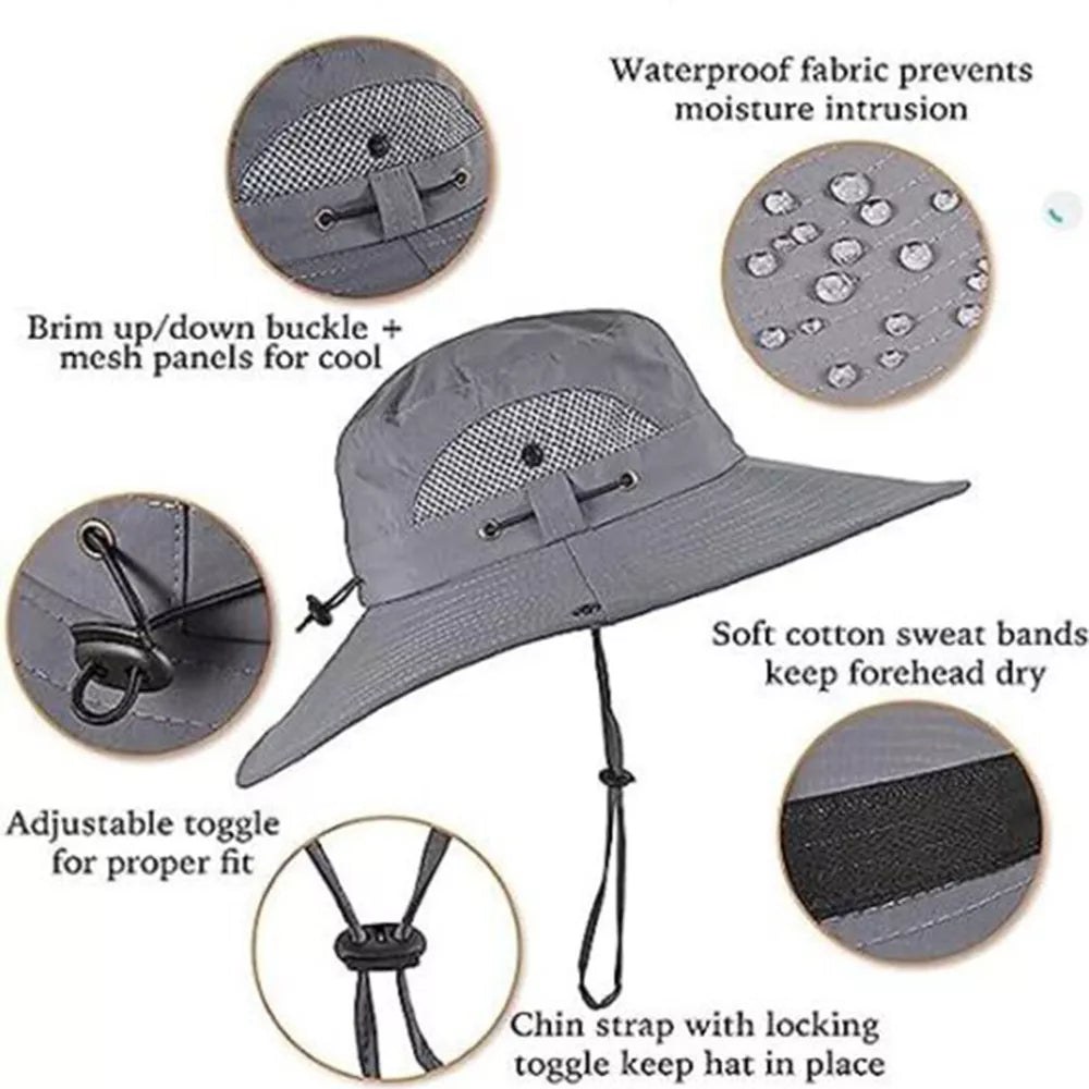 Wide Brim Solar Fan Outdoor Bucket Hat Solar & USB Charging | Stornfield
