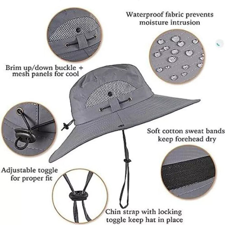 Wide Brim Solar Fan Outdoor Bucket Hat Solar & USB Charging | Stornfield