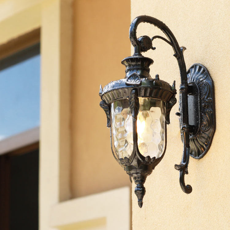 Traditional European Cylinder Lantern Aluminum Glass 1-Light Outdoor Wall Sconce Lamp For Outdoor Patio | Stornfield