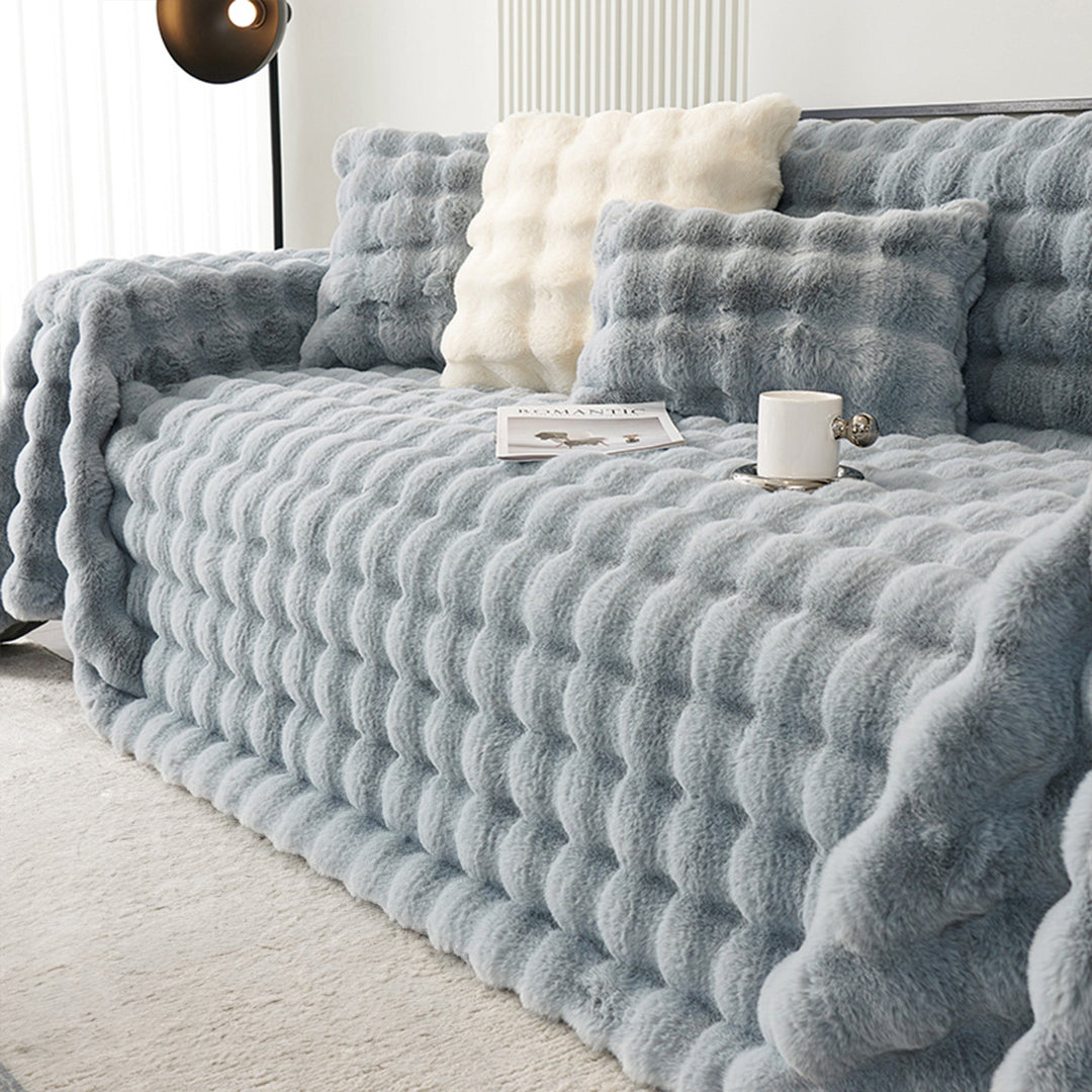 Luxe Ripple Faux Fur Sofa Cover - Modern, Stylish & Durable Sofa Protection | Stornfield