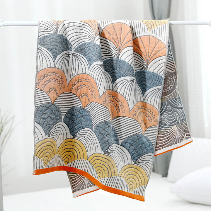 Shell Print Jacquard Cotton Bath Towel 70x140cm | Stornfield