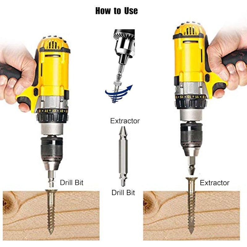 Universal Screw Extractor Set with Dual-Ended Bits Stornfield