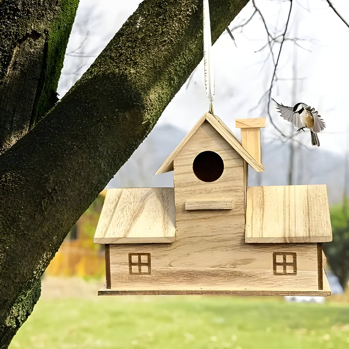 WoodlandBird House- Wooden Hanging Birdhouse with 3-Hole | Stornfield