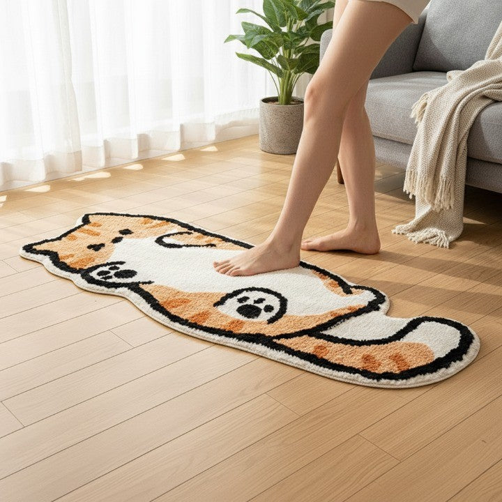 Playful Cat Area Irregular Rug | Stornfield
